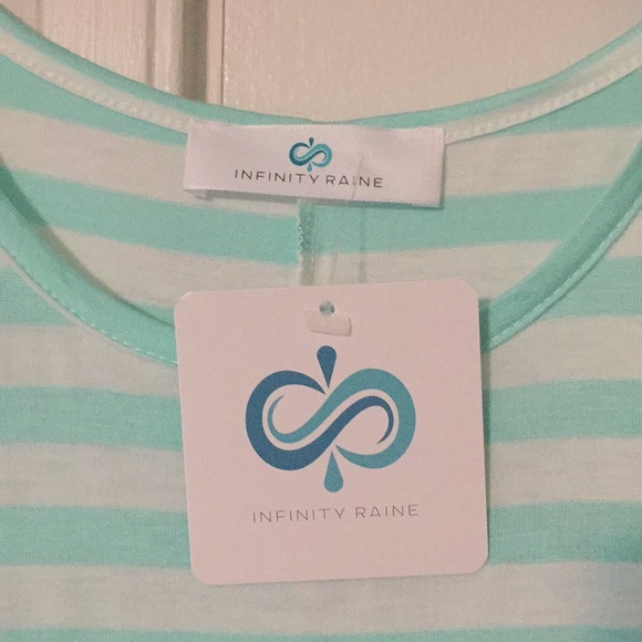 Mint striped cold shoulder tunic - Picture 3 of 3